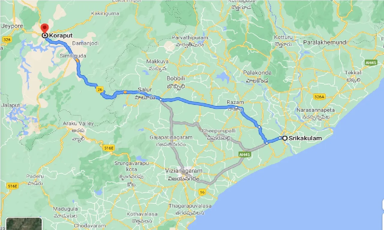 srikakulam-to-koraput-taxi