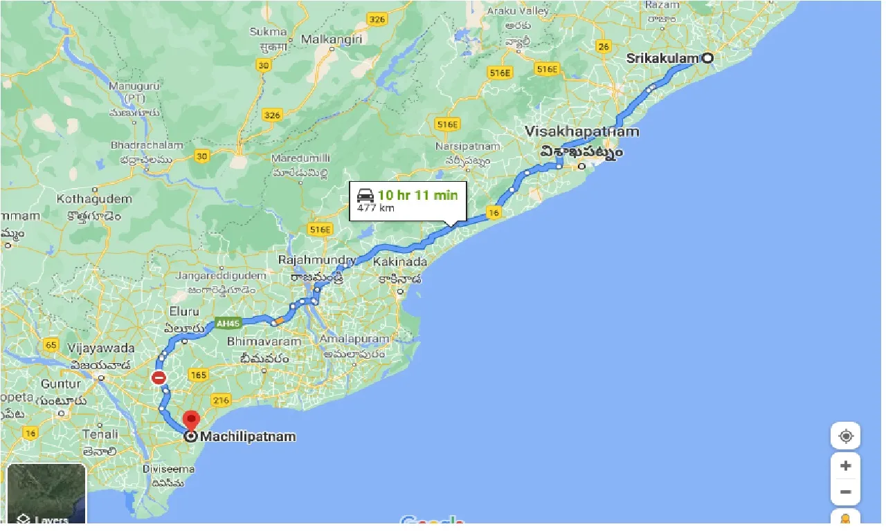 srikakulam-to-machilipatnam-taxi