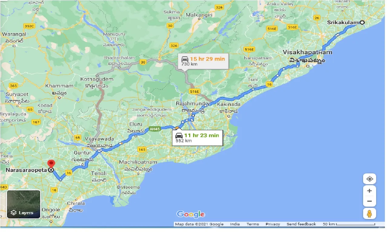 srikakulam-to-narasaraopeta-taxi