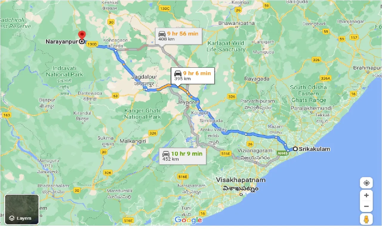 srikakulam-to-narayanpur-taxi