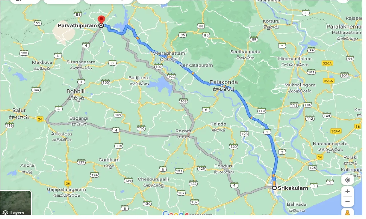 srikakulam-to-parvathipuram-one-way