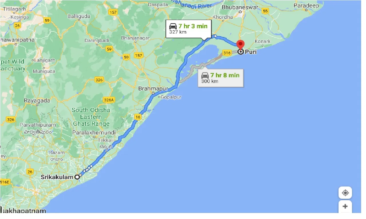 srikakulam-to-puri-taxi