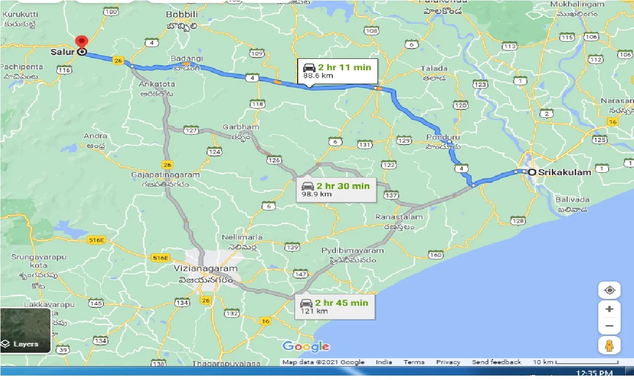 srikakulam-to-salur-one-way