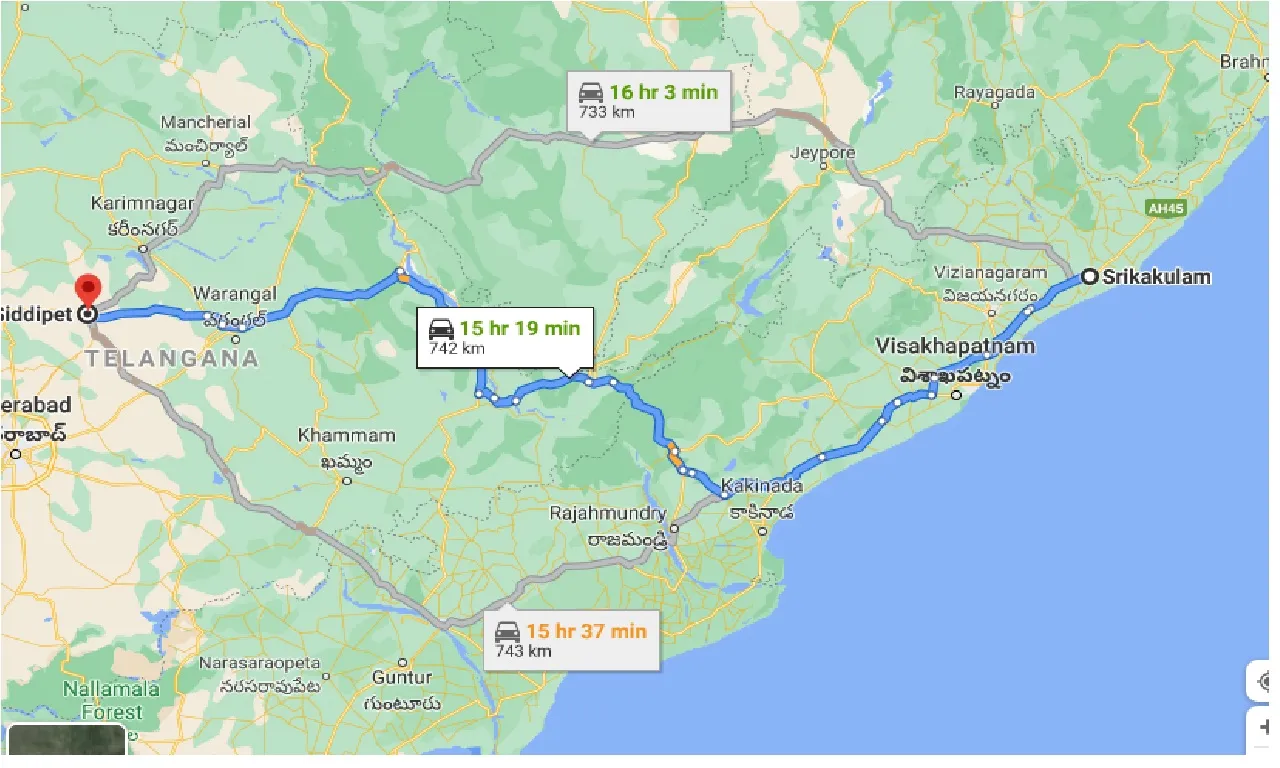 srikakulam-to-siddipet-taxi