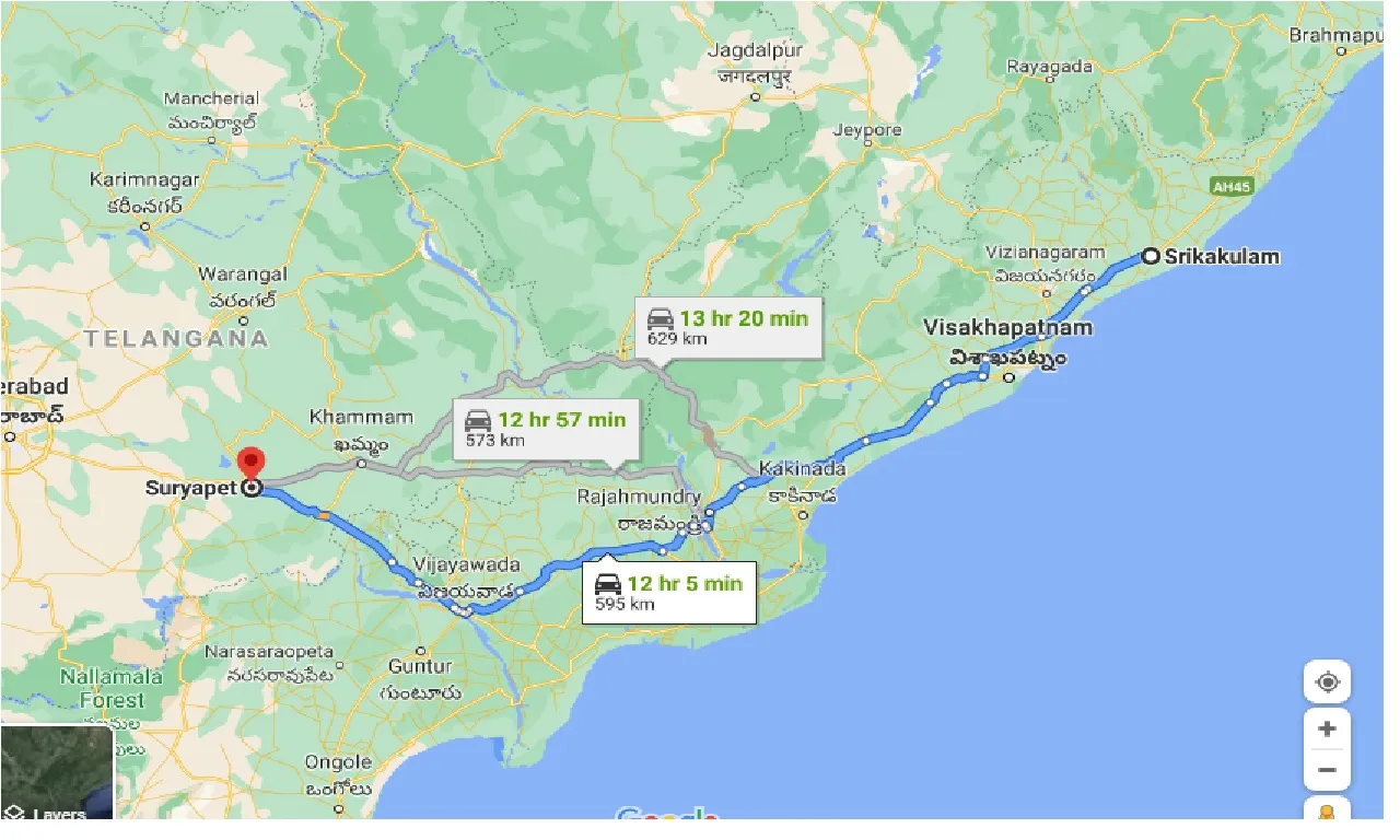 srikakulam-to-suryapet-taxi
