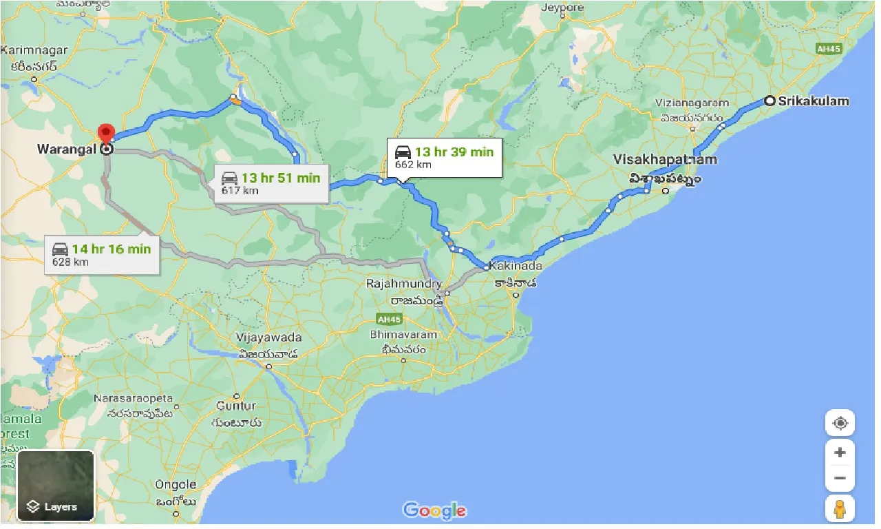 srikakulam-to-warangal-one-way