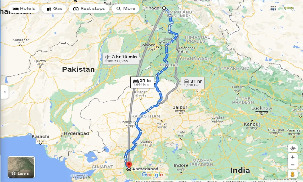 srinagar-to-ahmedabad-taxi