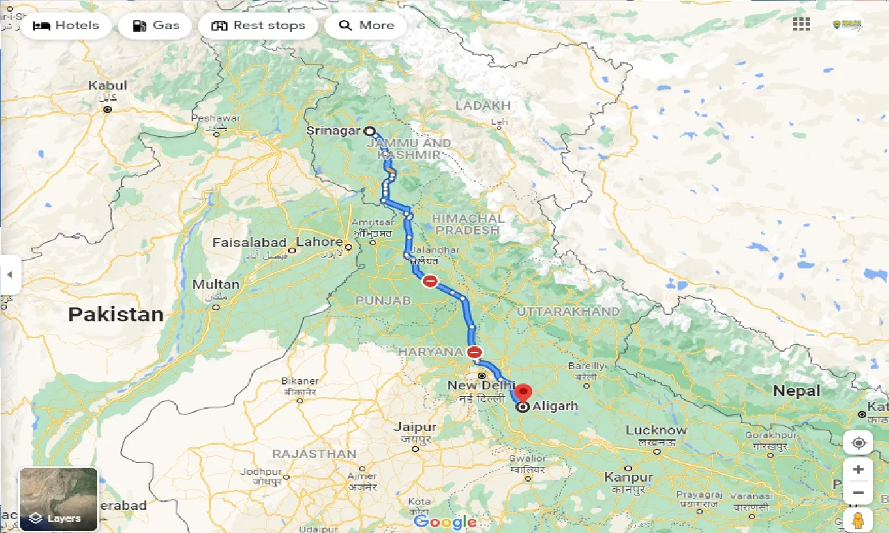 srinagar-to-aligarh-taxi