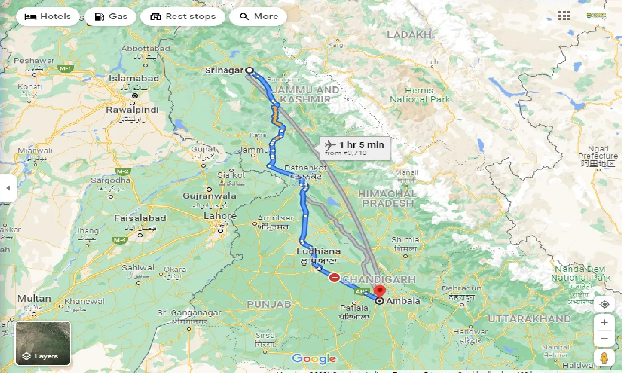 srinagar-to-ambala-one-way