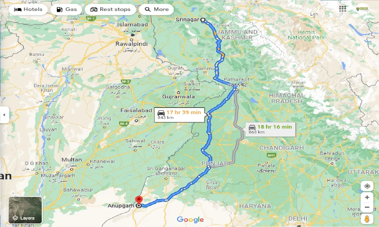 srinagar-to-anupgarh-one-way
