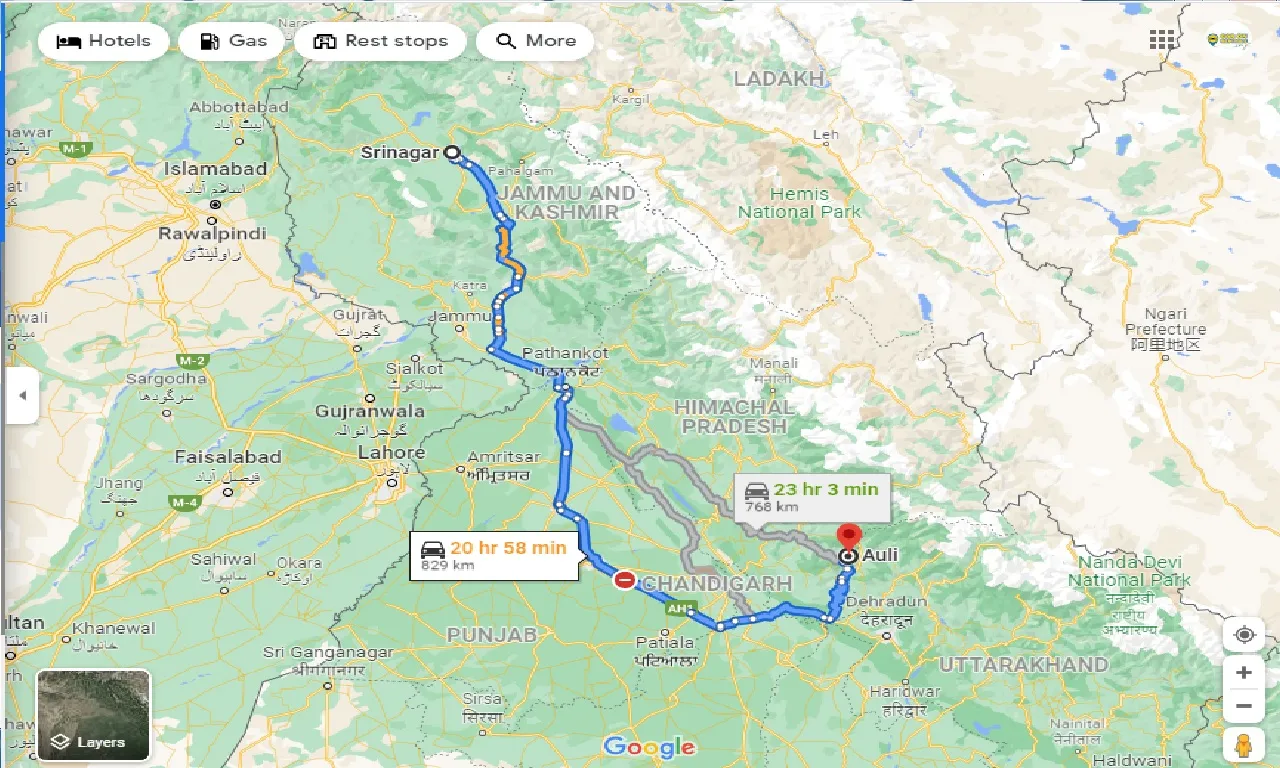 srinagar-to-auli-taxi