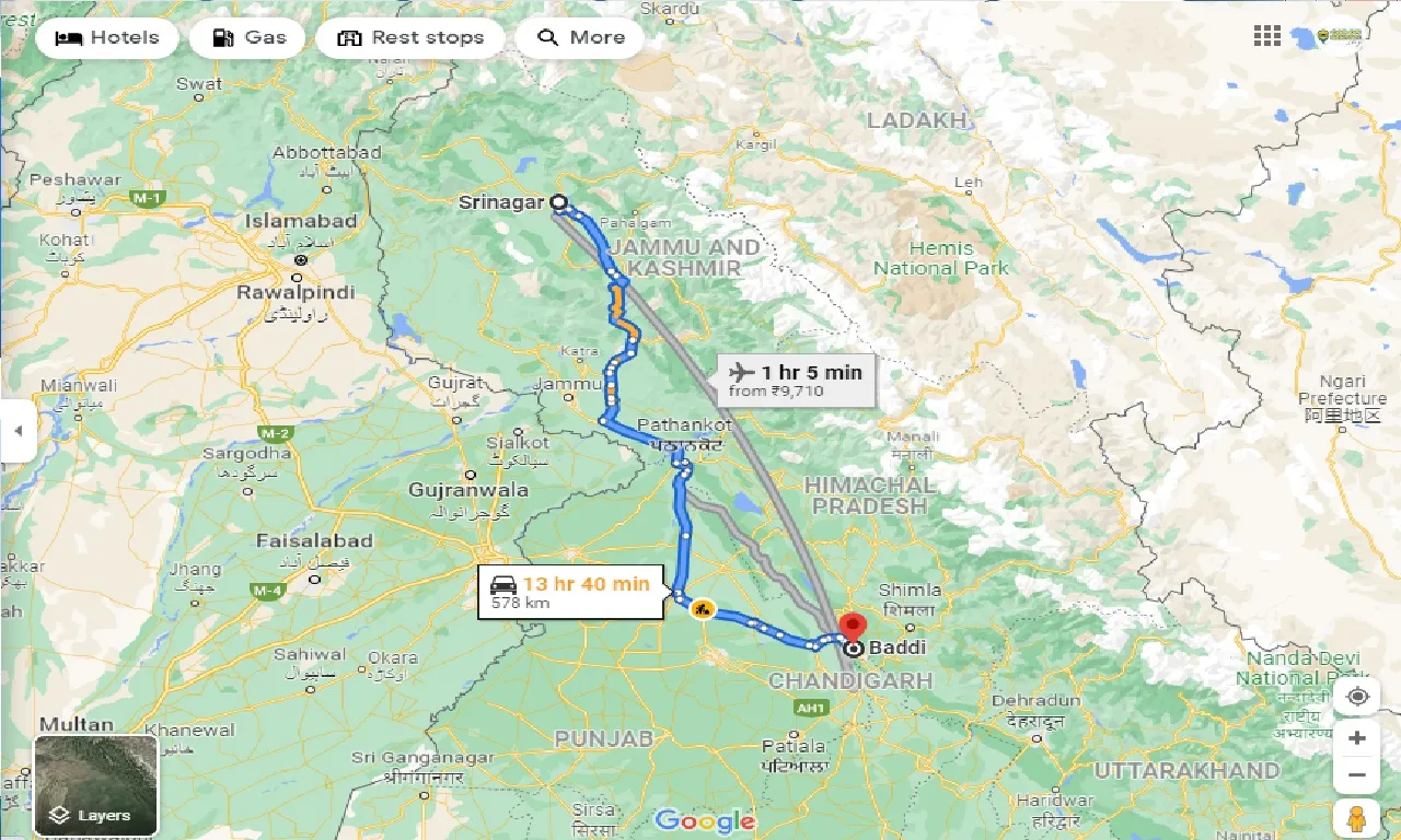 srinagar-to-baddi-taxi