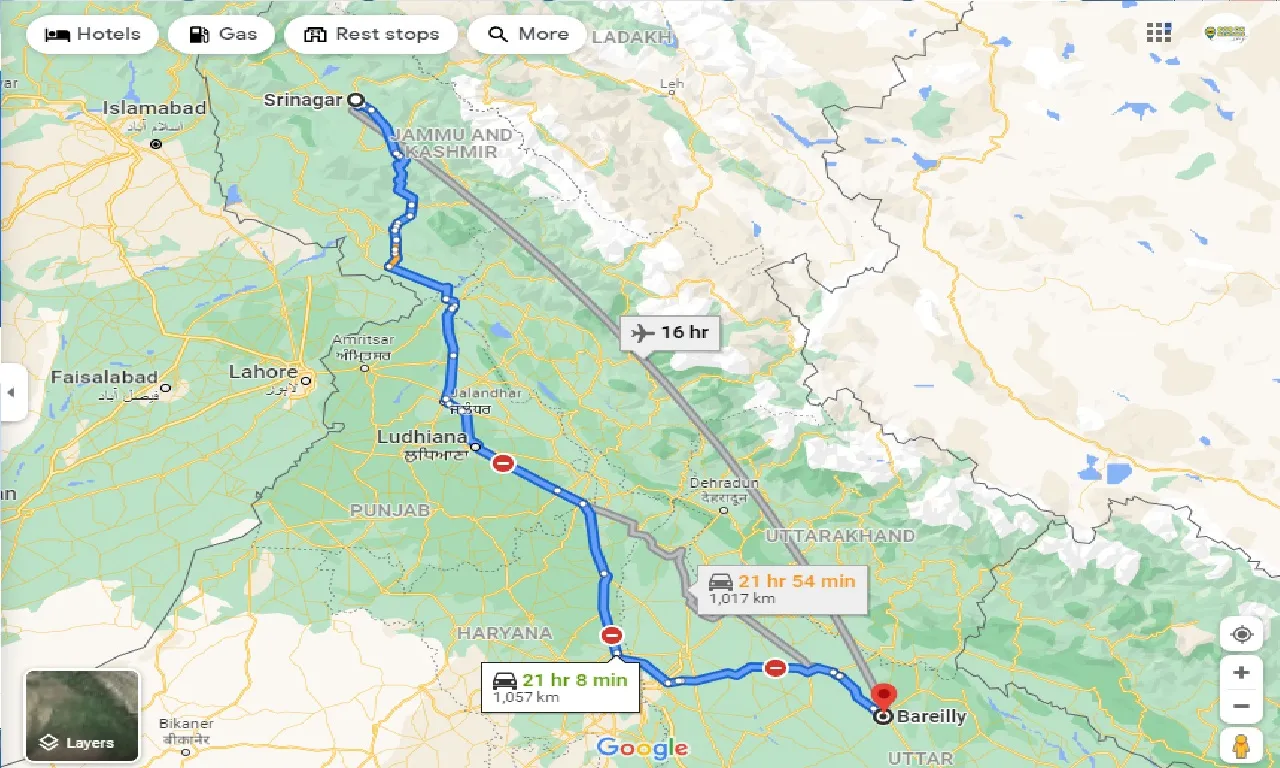 srinagar-to-bareilly-one-way