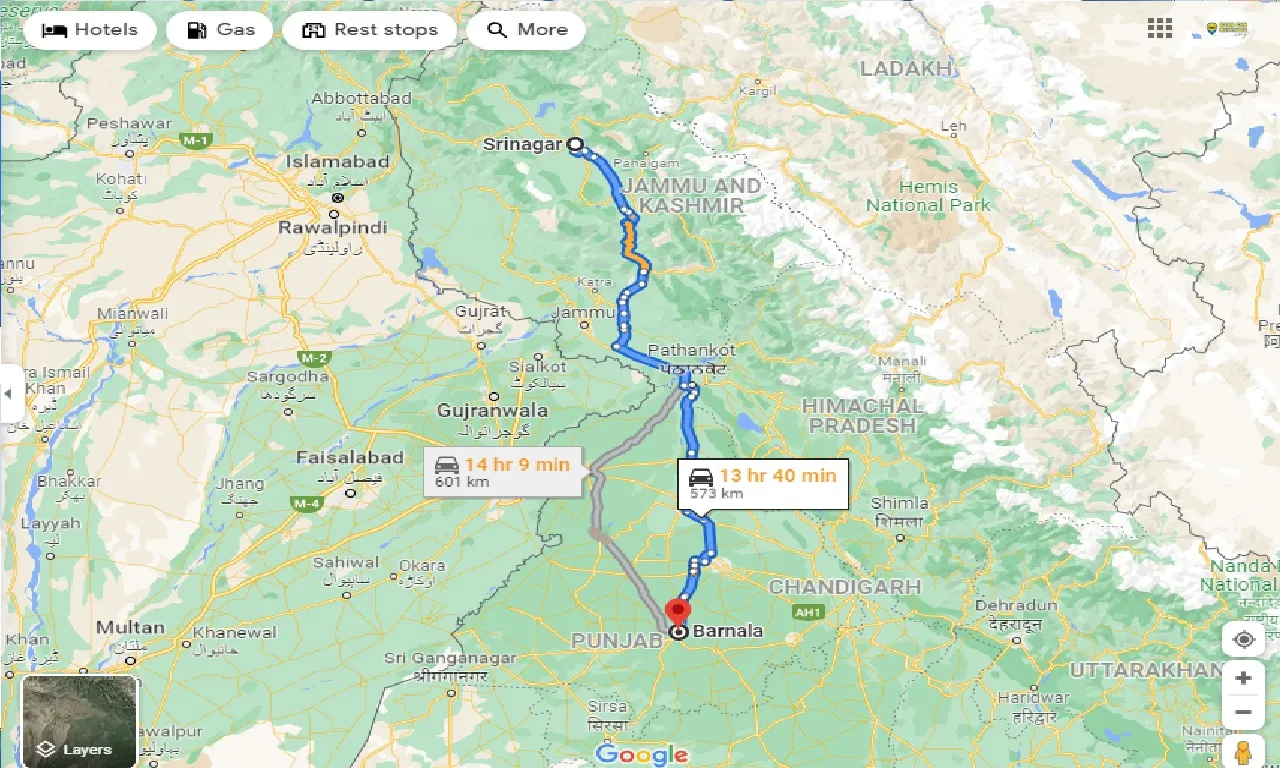 srinagar-to-barnala-one-way