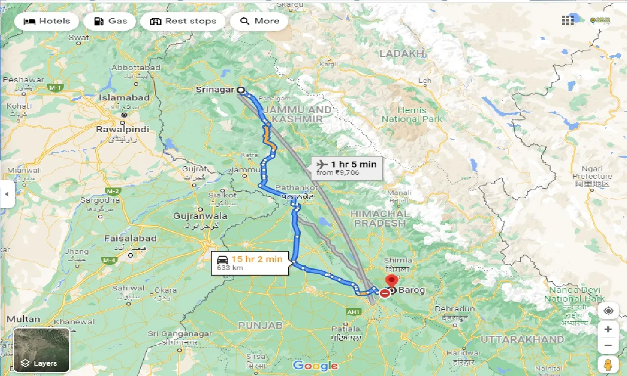 srinagar-to-barog-taxi