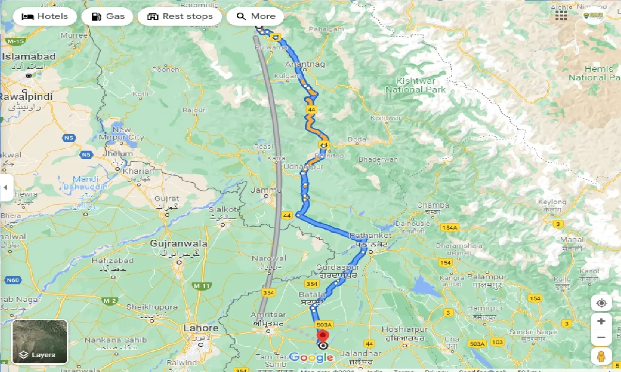 srinagar-to-beas-one-way
