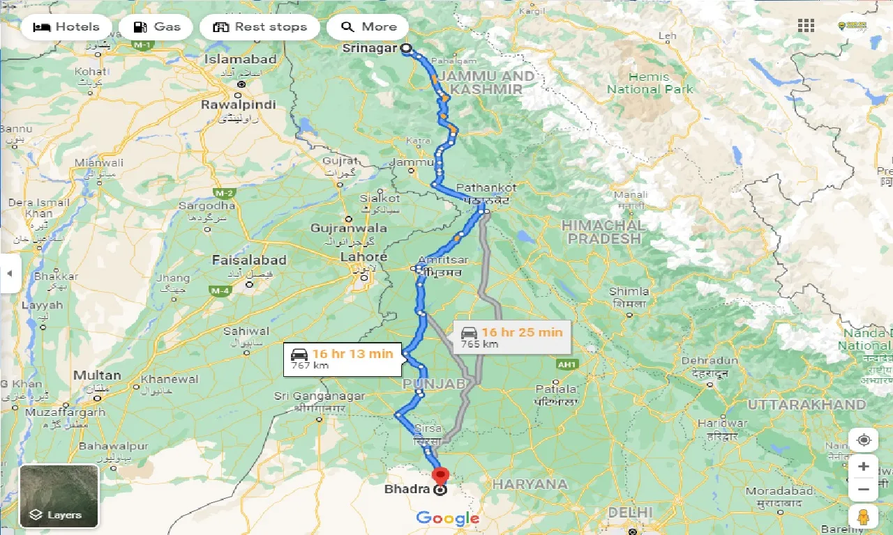 srinagar-to-bhadra-taxi
