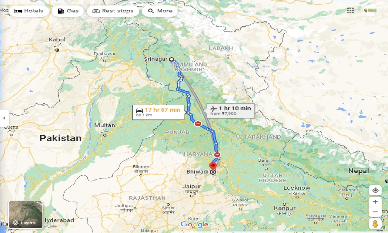 srinagar-to-bhiwadi-taxi