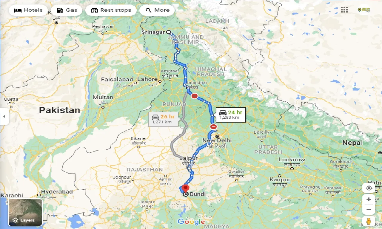 srinagar-to-bundi-taxi