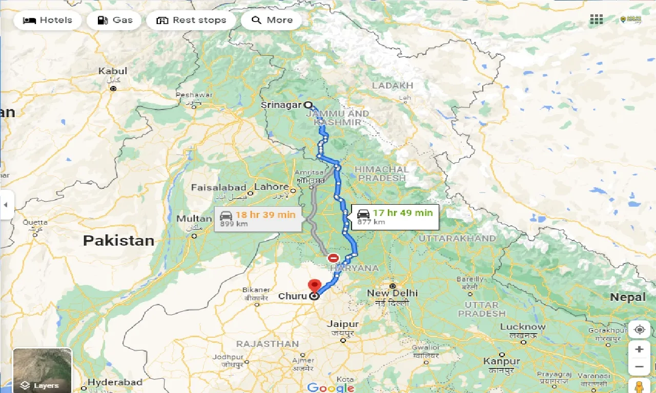 srinagar-to-churu-one-way