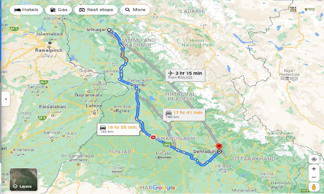 srinagar-to-dehradun-one-way