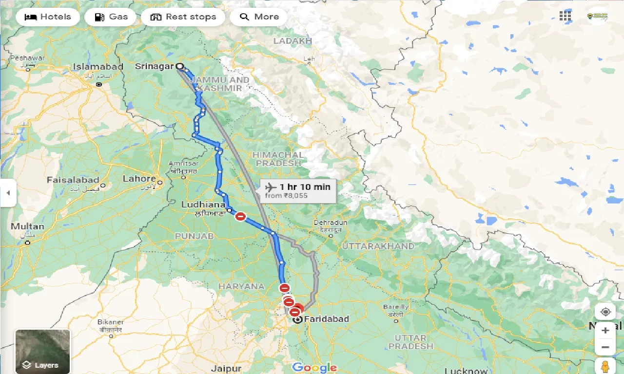 srinagar-to-faridabad-one-way