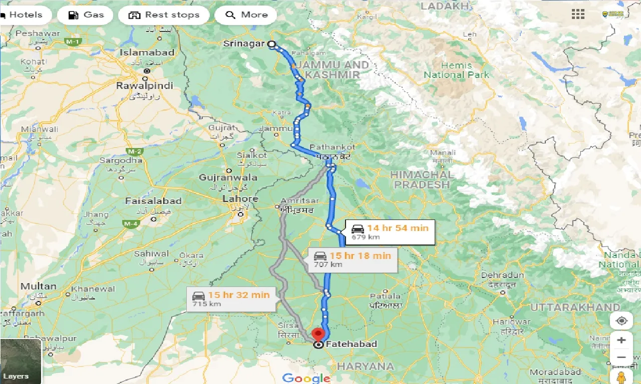 srinagar-to-fatehabad-taxi