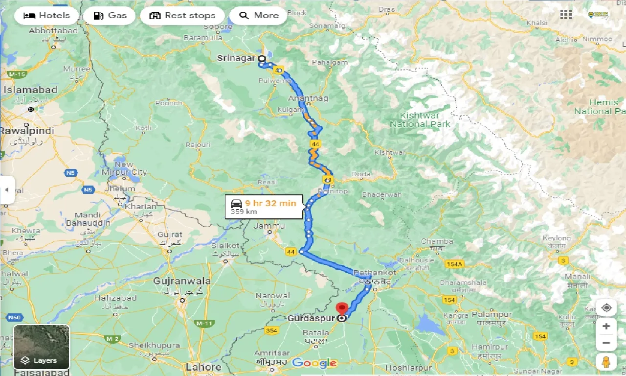 srinagar-to-gurdaspur-taxi