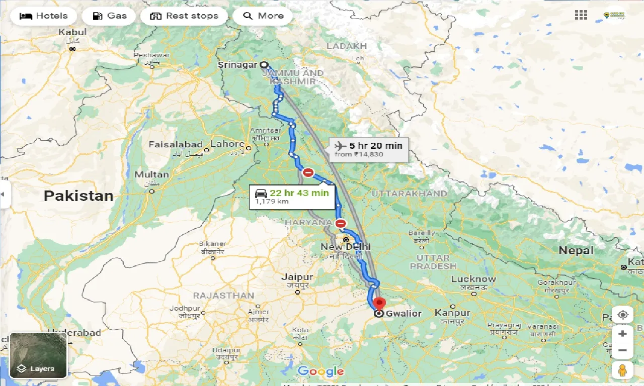srinagar-to-gwalior-taxi