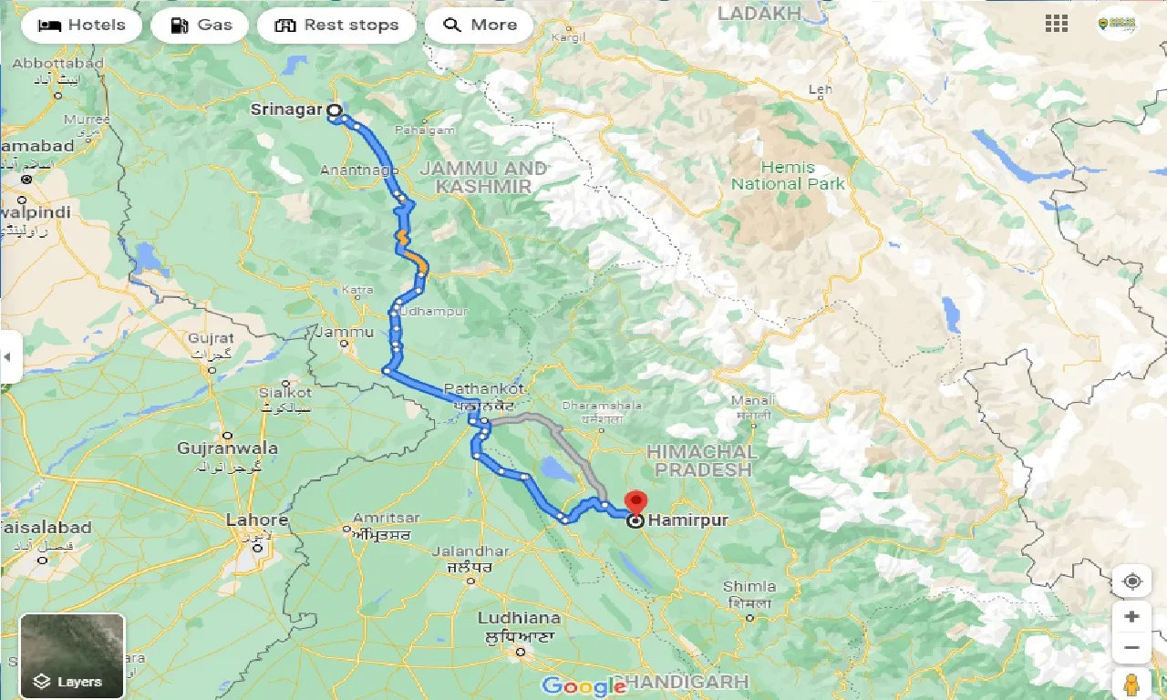 srinagar-to-hamirpur-taxi
