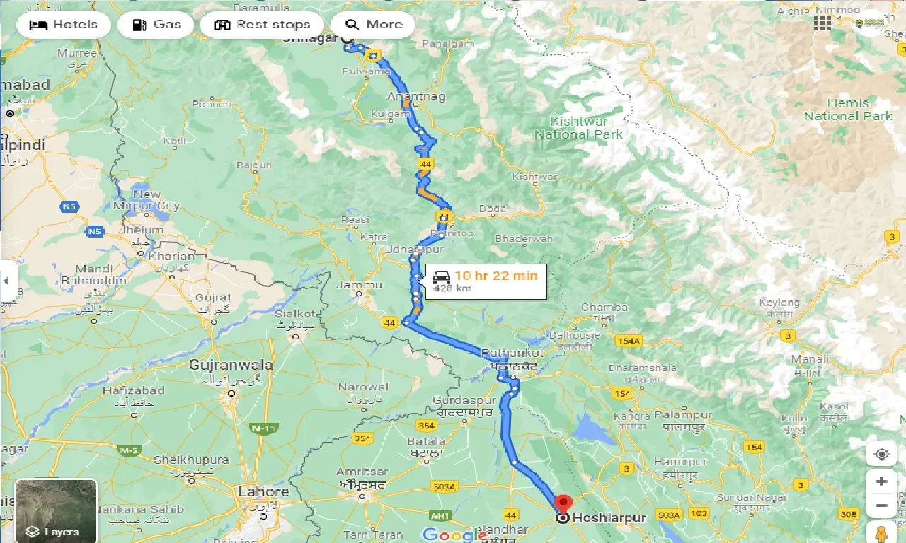 srinagar-to-hoshiarpur-taxi