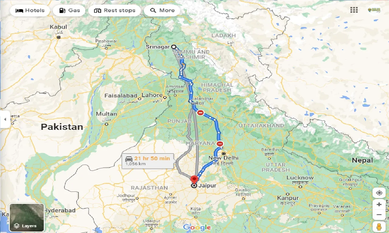 srinagar-to-jaipur-one-way