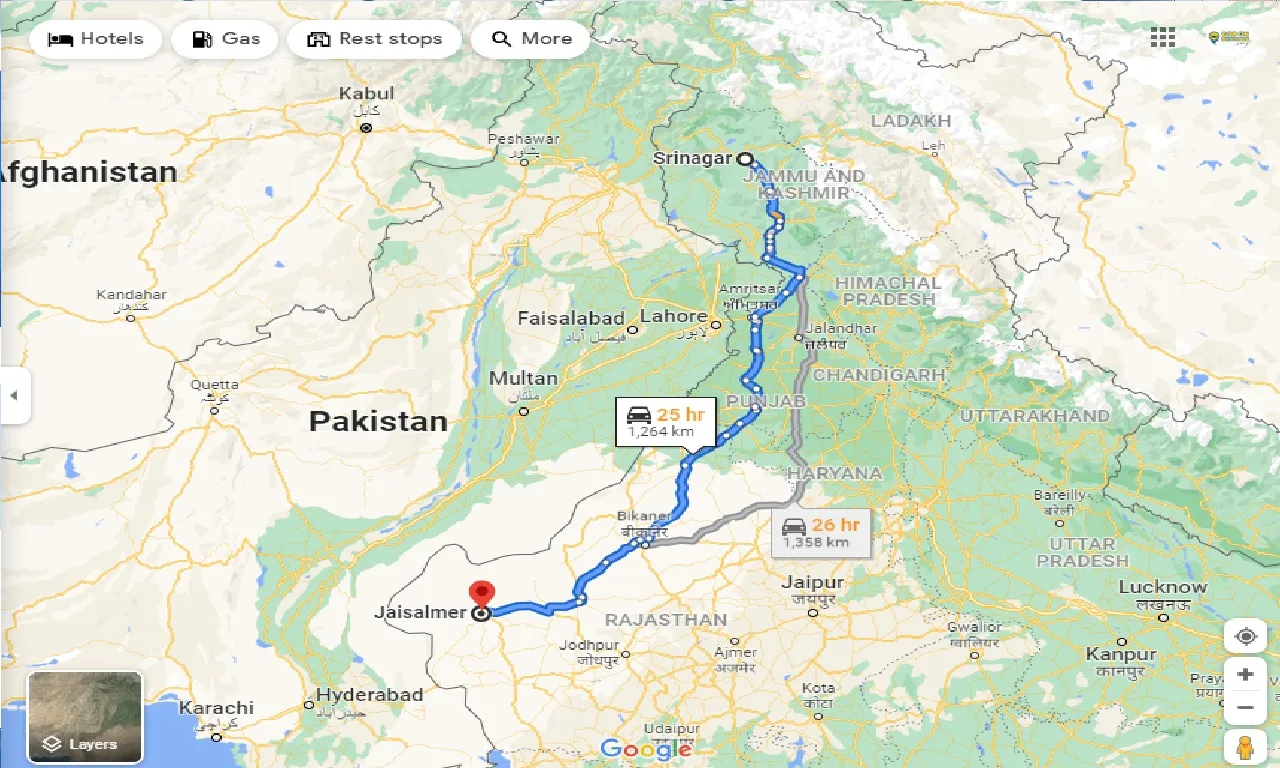 srinagar-to-jaisalmer-taxi