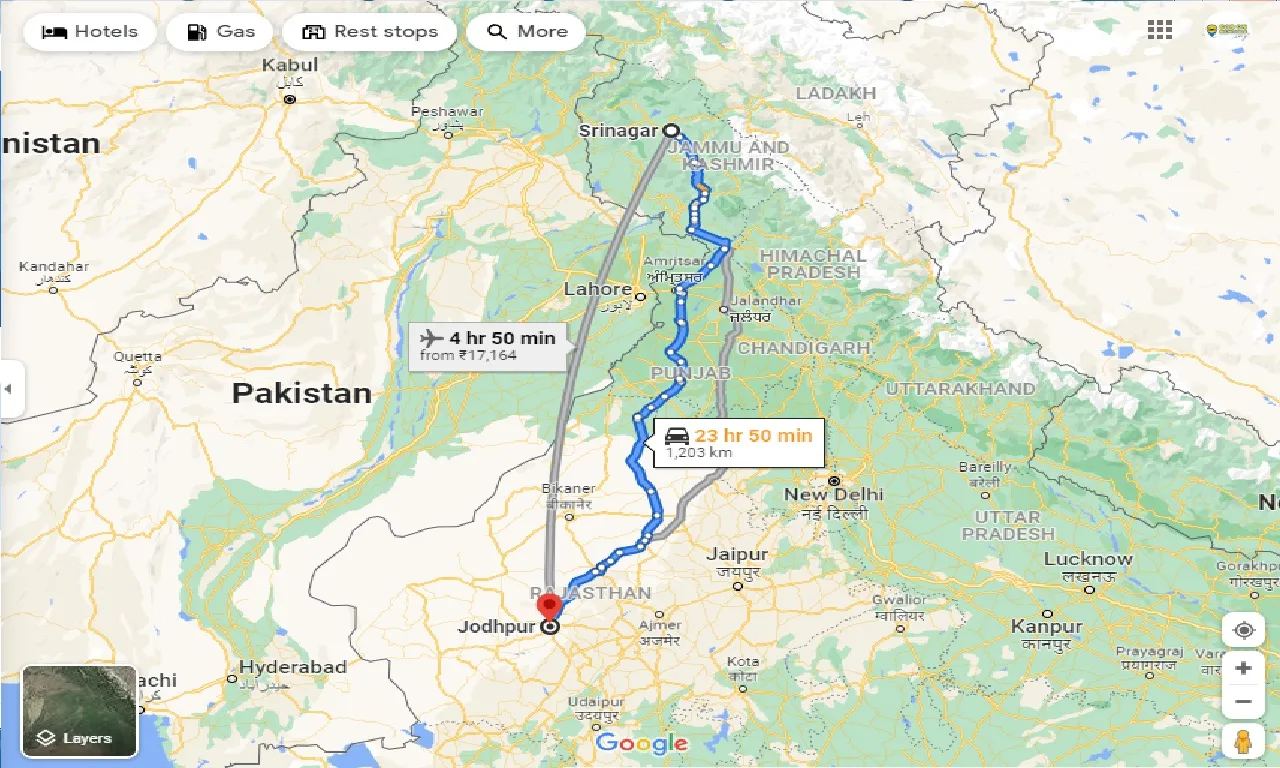 srinagar-to-jodhpur-one-way