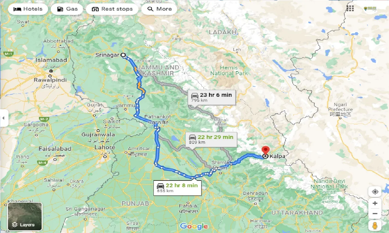 srinagar-to-kalpa-taxi