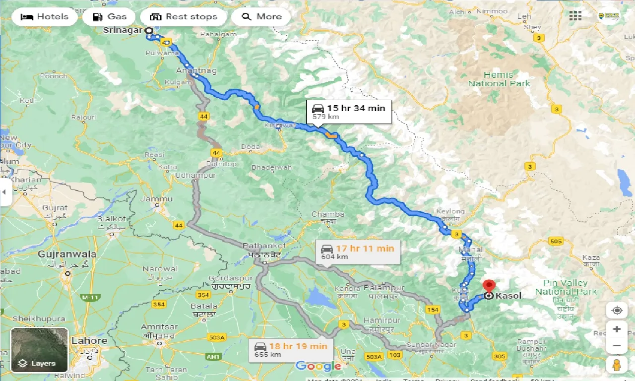 srinagar-to-kasol-taxi