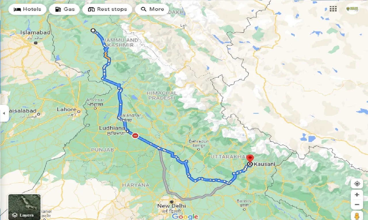srinagar-to-kausani-taxi