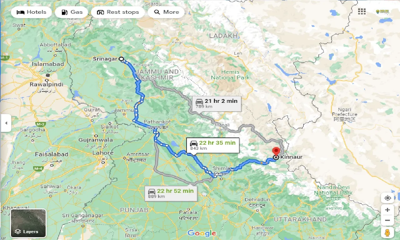 srinagar-to-kinnaur-one-way