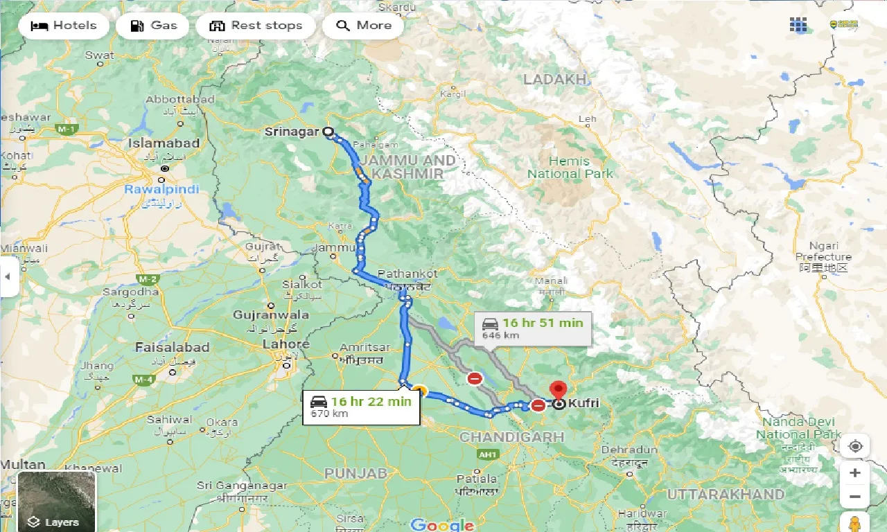 srinagar-to-kufri-taxi