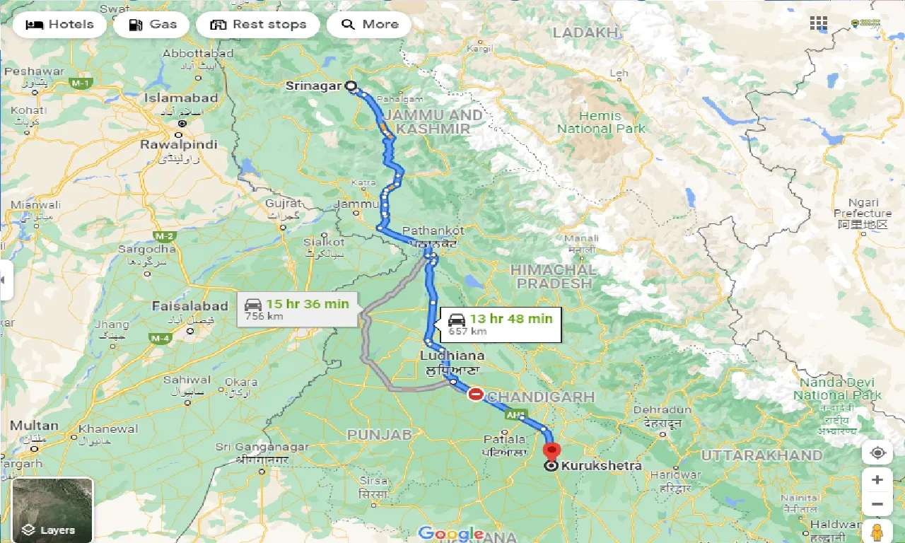 srinagar-to-kurukshetra-taxi