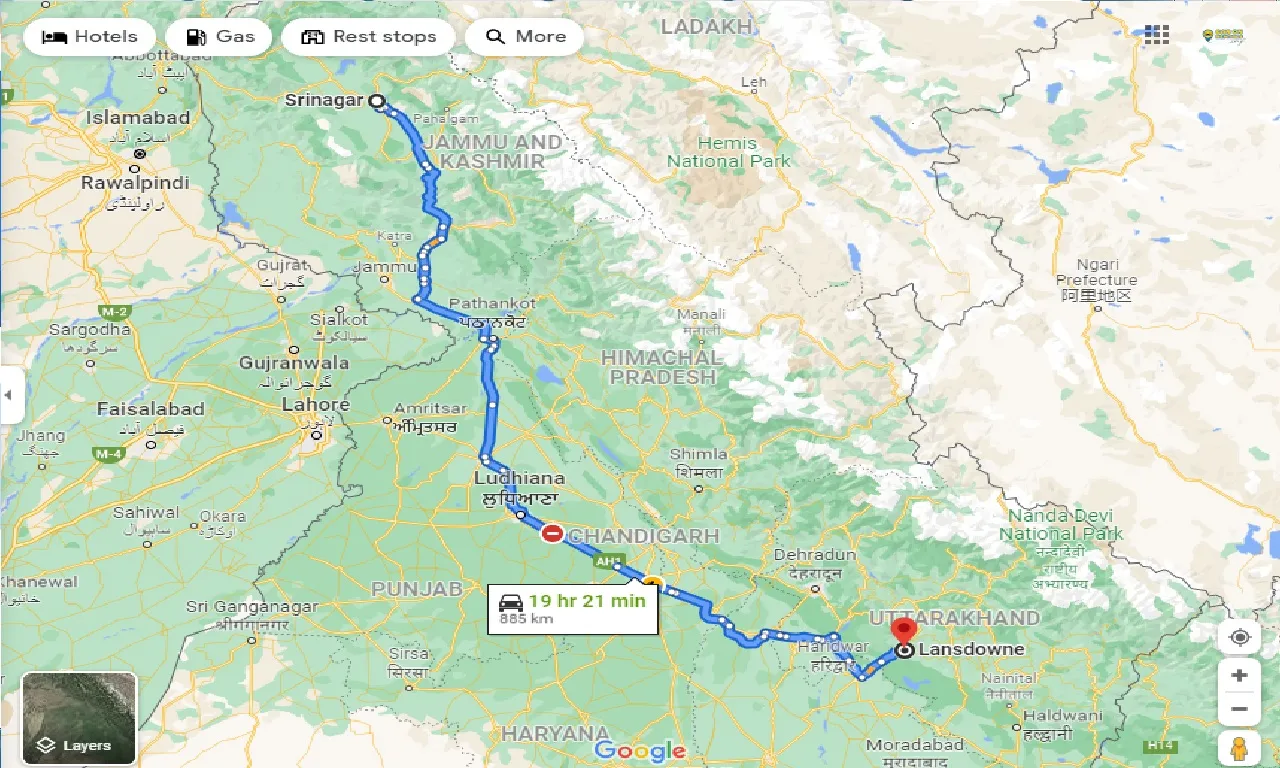 srinagar-to-lansdowne-one-way