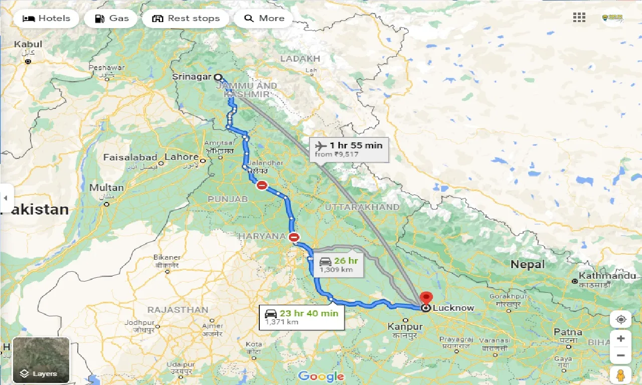 srinagar-to-lucknow-one-way