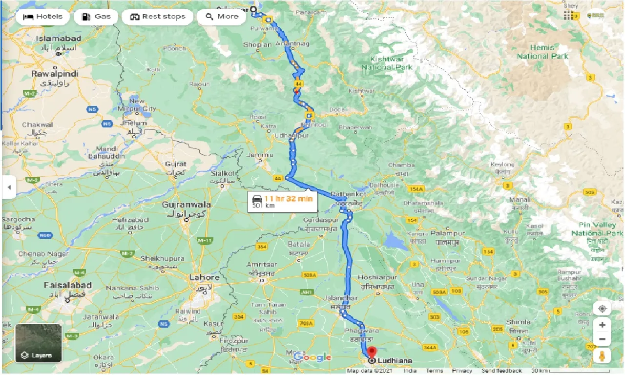 srinagar-to-ludhiana-round-trip