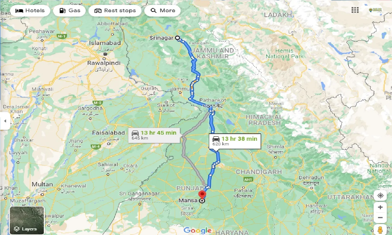 srinagar-to-mansa-one-way