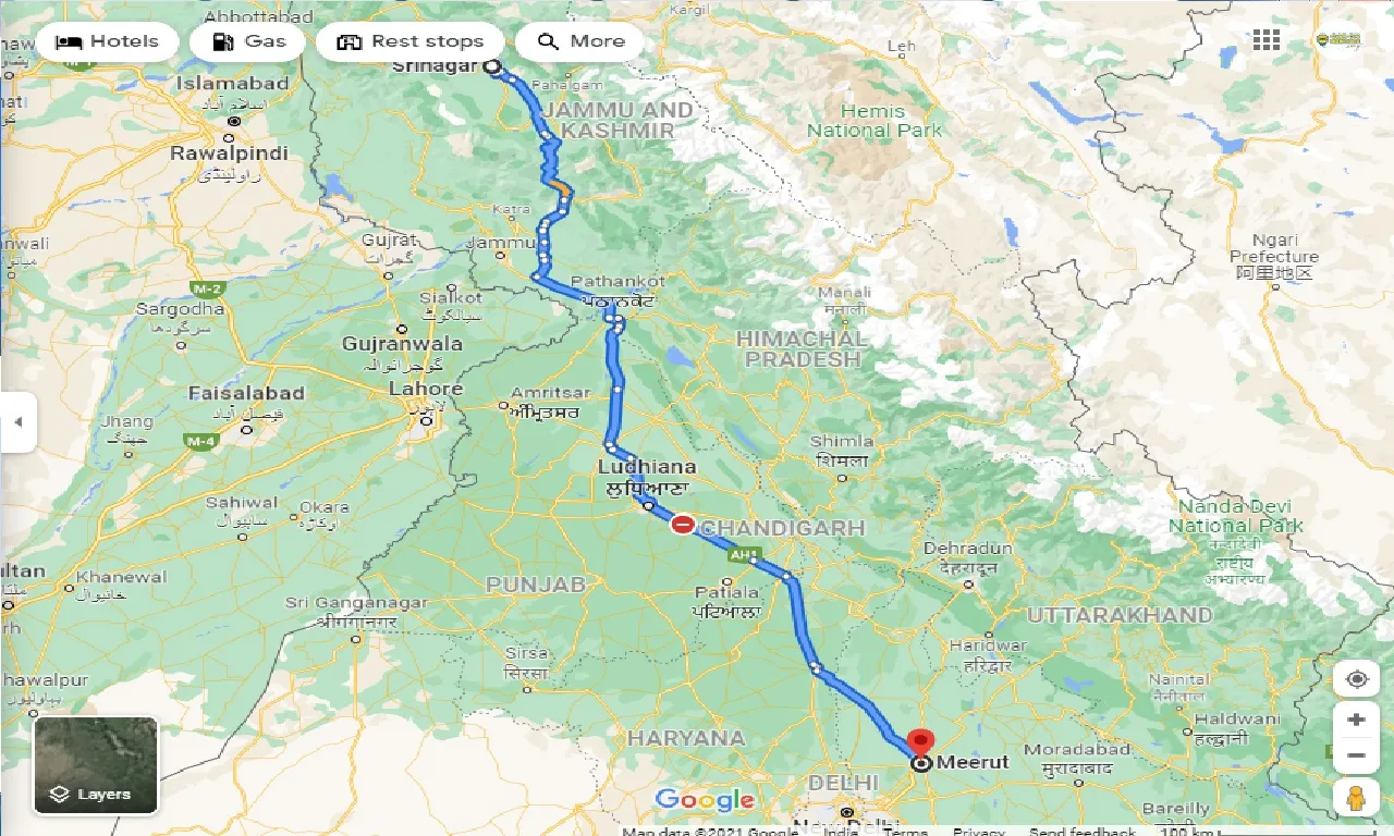 srinagar-to-meerut-taxi