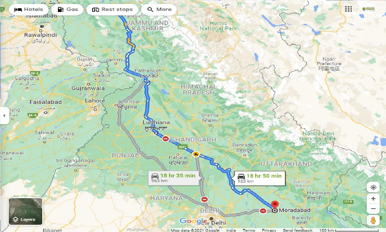 srinagar-to-moradabad-one-way