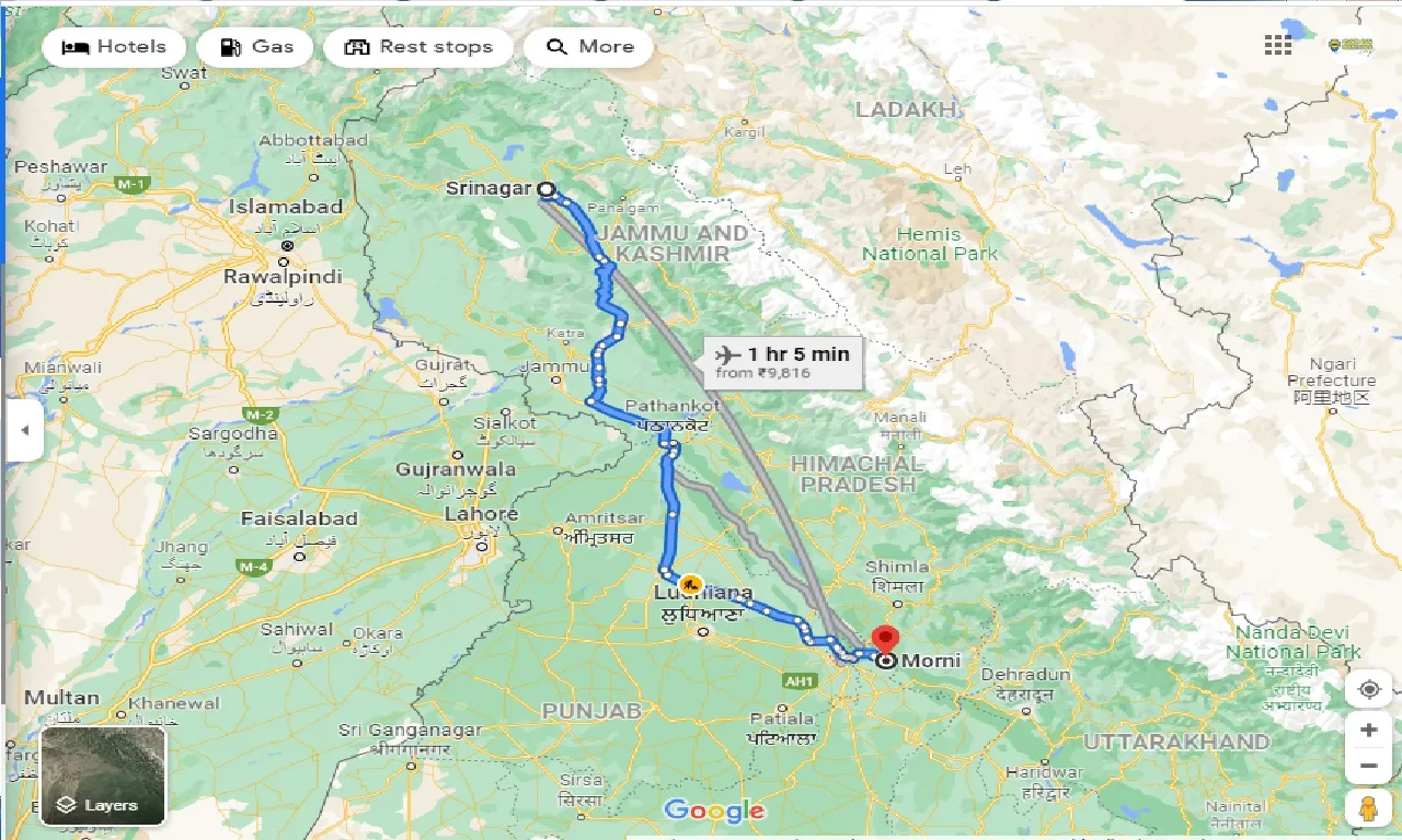 srinagar-to-morni-taxi