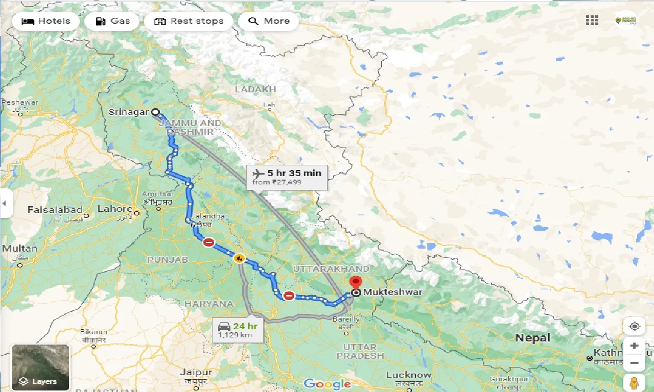 srinagar-to-mukteshwar-taxi