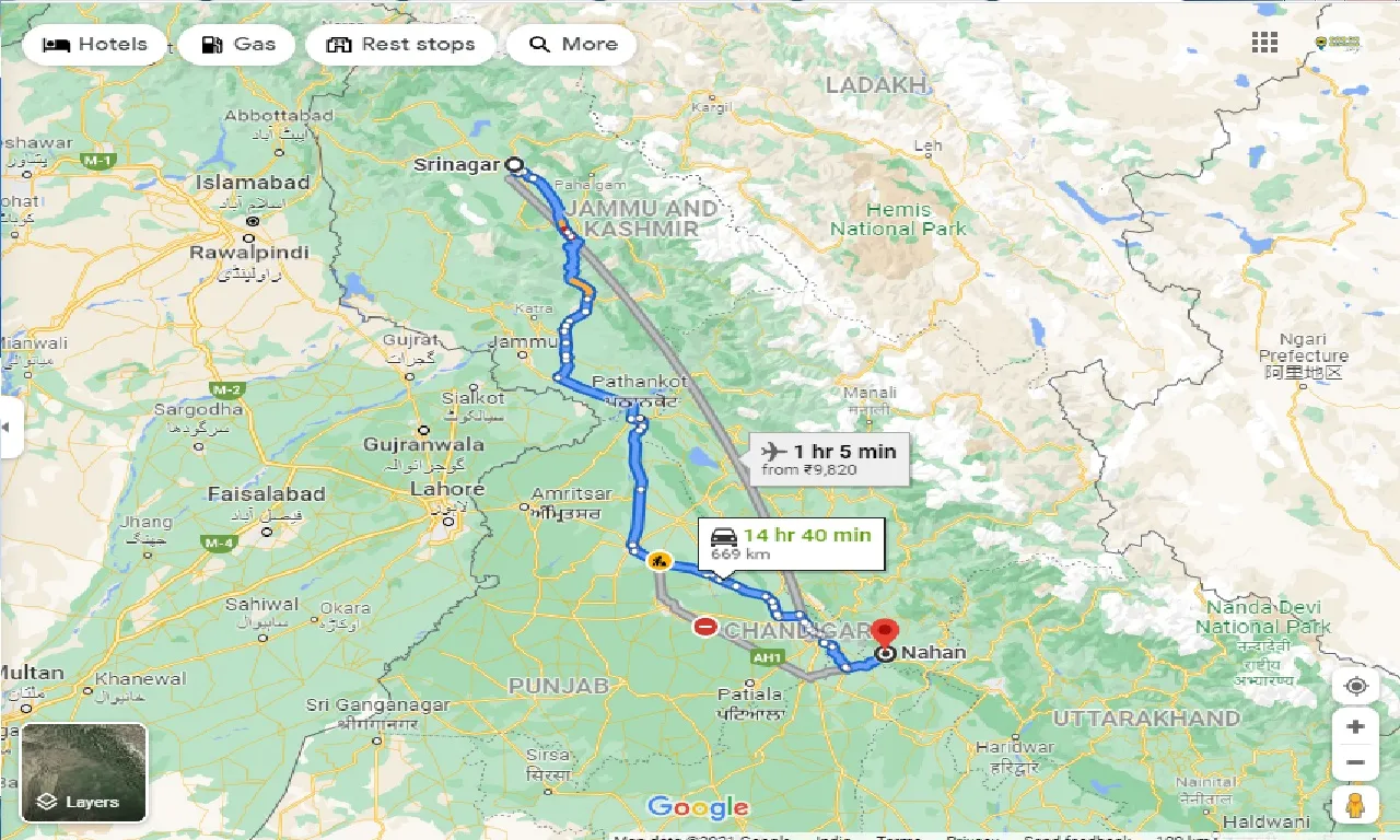 srinagar-to-nahan-taxi