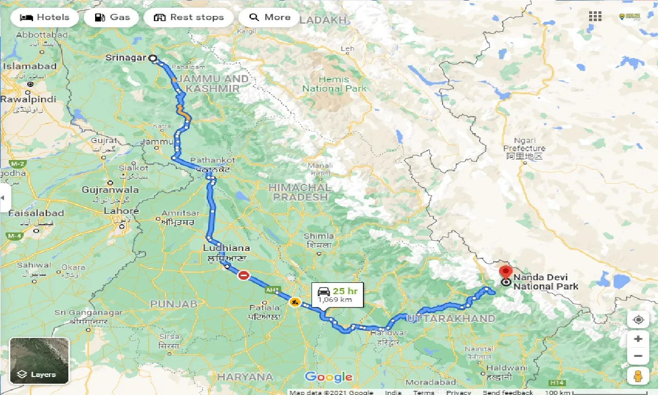 srinagar-to-nanda-devi-national-park-one-way